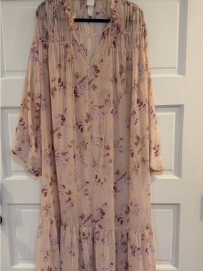 H&M Dusty Pink Floral Maxi Dress